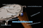 Patek Philippe Calatrava Miyota OS2035 Quartz Steel Case with Roman Numeral Markers and White Dial