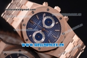 Audemars Piguet Royal Oak Seiko VK64 Quartz Rose Gold Case/Bracelet Blue Dial and Stick Markers (EF)
