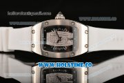 Richard Mille RM007 Miyota 6T51 Automatic Steel Case with Diamonds Dial and White Rubber Strap