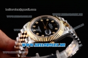 Rolex Datejust II Asia 2813 Automatic Two Tone Case/Bracelet with Black Dial and Diamonds Markers (BP)