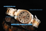 Rolex Datejust Automatic Movement Steel Case with Rose Gold Bezel and Two Tone Strap-Lady Model