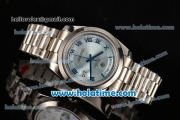 Rolex Day-Date II Swiss ETA 2836 Automatic Movement Full Steel with Blue Roman Markers and Blue Dial