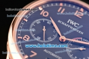 IWC Portuguese Automatic Movement Rose Gold Case with Black Dial and Black Leather Strap