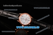 Rolex Cellini Time Asia 2813 Automatic Rose Gold Case with White Dial Black Leather Strap and Stick/Roman Numeral Markers