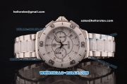 Tag Heuer Formula 1 Lady Swiss Ronda Quartz White Ceramic Bezel with White Dial - Diamond Markers and Steel/Ceramic Strap