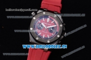 Audemars Piguet Royal Oak Offshore Diver Chrono Miyota OS20 Quartz PVD Case with Red Dial Stick Markers and Red Rubber Strap (EF)