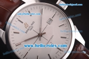 Breitling Transocean Asia 2892 Automatic Steel Case with White Dial and Brown Leather Strap