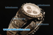 Rolex Daytona Chronograph Swiss Valjoux 7750 Automatic Movement PVD Case with White Arabic Numerals and PVD Strap