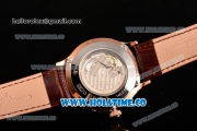 Jaeger-LECoultre Master Perpetual Calendar Asia Automatic Rose Gold Case with White Dial Stick Markers and Brown Leather Strap