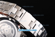 Tag Heuer Carrera Calibre 16 Swiss Valjoux 7750 Automatic Movement Full Steel with Black Dial and Silver Numeral Markers