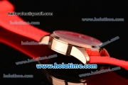 Chopard Mille Miglia Gran Turismo XL Miyota OS2035 Quartz Rose Gold Case with Red Dial and Red Rubber Bracelet