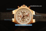Breitling Bentley GMT Automatic Rose Gold Case with White Dial and Black Rubber Band
