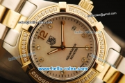 Tag Heuer Aquaracer Swiss ETA Quartz Movement Steel Case with Diamond Bezel and Two Tone Strap