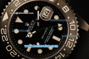 Rolex GMT-Master II Swiss ETA 2836 Automatic Movement PVD Case with Black Dial and Black Nylon Strap