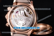 Rolex Daytona Clone Rolex 4130 Automatic Rose Gold Case with Rose Gold Dial Black Leather Strap and Stick Markers (EF)