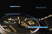 Panerai Luminor Marina PAM00366 Manual Winding Movement ETA Coating Case with Yellow Markers and Black Leather Strap