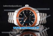 Omega Seamaster Planet Ocean Clone 8500 Automatic Steel Case/Bracelet with Black Dial Brown Bezel and Stick/Arabic Numeral Markers (BP)