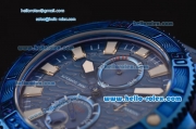 Ulysse Nardin Maxi Marine Diver Power Reserve Asia ST25 Automatic PVD Case with Blue Rubber Strap Blue Dial Stick Markers