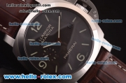 Panerai Luminor 1950 Marina PAM00312 Automatic Movement with Black Dial and Brown Leather Strap