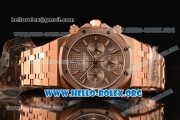 Audemars Piguet Royal Oak Chronograph Miyota OS20 Quartz Rose Gold Case with Grey Dial and Rose Gold Bracelet