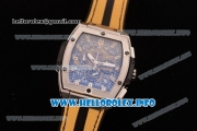 Hublot MP-06 Senna Champion 88 Chrono Miyota Quartz Steel Case with Skeleton Dial and Yellow/Black Leather Strap