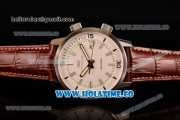 IWC Aquatimer Vintage 1967 Asia Automatic Steel Case with White Dial Stick Markers and Brown Leather Strap