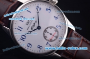 IWC Portugieser Asia 6497 Manual Winding Steel Case with White Dial and Brown Leather Strap