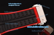 Hublot King Power Ferrari Chrono Miyota OS20 Quartz Steel Case with Black Rubber Strap Black Dial