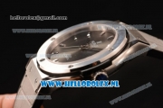 Hublot Classic Fusion 9015 Auto Steel Case with Black Dial and Grey Leather Strap