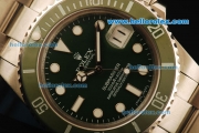 Rolex Submariner Swiss ETA 2836 Automatic Movement Steel Case with Green Dial and Green Cermaic Bezel