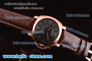 Panerai Luminor Marina 1950 3 Days Automatic Movement Rose Gold Case with Black Dial and Brown Leather Strap