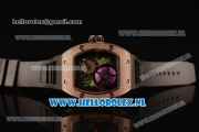 Richard Mille RM19-02 Tourbillon Fleur 9015 Auto Rose Gold Case with Black Dial and Black Rubber Strap