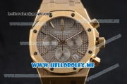 Audemars Piguet Royal Oak Miyota Quartz Yellow Gold Case/Bracelet with Grey Dial and Stick Markers