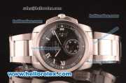 Cartier Calibre De Swiss ETA 2824 Automatic Full Steel with Black Dial