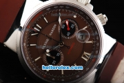 Ulysse Nardin Maxi Marine Swiss Valjoux 7750 Automatic Movement Brown Dial with Brown Rubber Strap