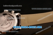 Omega De Ville Co-axial Chronograph Clone Omega 9300 Automatic Steel Case with White Dial and Brown Leather Strap (EF)