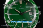 Omega Seamaster 120 Vintage Swiss ETA 2824 Automatic Steel Case with Green Dial and Green Leather Strap Stick Markers