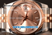 Rolex Datejust Rose Gold Case 3135 Auto with Pink Dial and Two Tone Bracelet - 1:1 Origianl