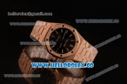 Audemars Piguet Royal Oak 41MM Clone AP Calibre 3120 Automatic Rose Gold Case with Black Dial and Rose Gold Bracelet - (EF)