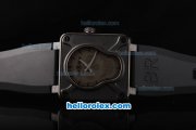 Bell & Ross BR 01-94 Automatic Movement with PVD Case and Grey skeleton Dial-Black Rubber Strap Bell & Ross BR 01-94 Automatic Movement with PVD Case and Grey skeleton Dial-Black Rubber Strap