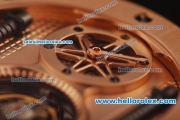 Hublot Big Bang Swiss Tourbillon Manual Winding Rose Gold Case with Black Leather Strap and Rose Gold Dial