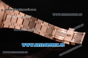 Audemars Piguet Royal Oak Offshore Seiko VK67 Quartz Rose Gold/Diamonds Case with Black Dial and Arabic Numeral Markers