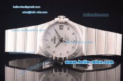 Omega Constellation Swiss ETA 2836 Automatic Full Steel Case with Silver Dial and Diamond Markers