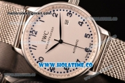 IWC Portugieser Asia 2813 Automatic Full Steel with White Dial and Blue Arabic Numeral Markers