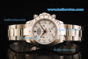 Rolex Daytona Oyster Perpetual Chronograph Swiss Valjoux 7750 Automatic Movement Full Steel with White Dial