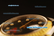 Rolex Datejust II Swiss ETA 2836 Automatic Full Steel with Yellow Gold Bezel and Black Dial-Diamond Markers