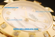 Rolex Datejust Automatic Movement Full Gold with White MOP Dial and Diamond Markers-ETA Coating Case