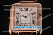 Cartier Tank Anglaise Miyota 9015 Automatic Rose Gold Case/Bracelet with Silver Dial and Roman Numeral Markers