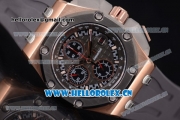 Audemars Piguet Royal Oak Offshore Chronograph Michael Schumacher Clone AP Calibre 3126 Automatic Rose Gold Case with Black Dial and Grey Rubber Strap (J12)