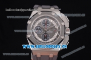 Audemars Piguet Royal Oak Offshore Chronograph Michael Schumacher Clone AP Calibre 3126 Automatic Titanium Case with Black Dial Grey Rubber Strap and Stick Markers (J12)